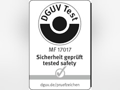 DGUV Test-Zeichen für Schutzeinrichtung X-Guard von Axelent