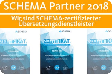 SCHEMA-zertifizierter Übersetzungsdienstleister 2018