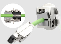 Teilbare EMV-Kabelverschraubung für Leitungen mit Stecker