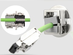 Teilbare EMV-Kabelverschraubung für Leitungen mit Stecker