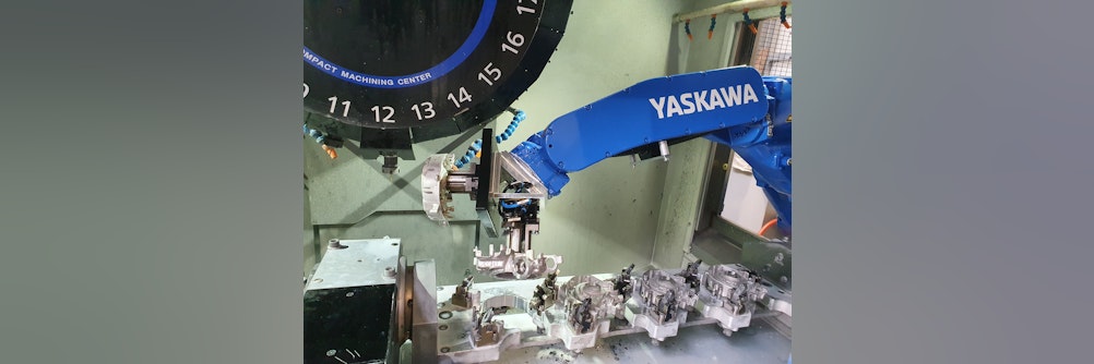 Verkettete 🔗 Magnesiumbearbeitung mit Roboter & Palettiersystem zuverlässig automatisiert