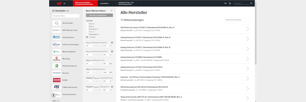 Mit wenigen Klicks zum passenden Bauelement