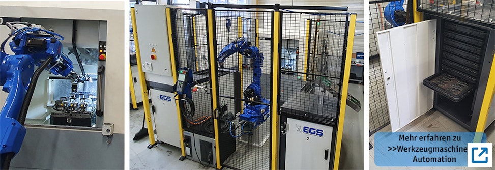 Werkzeugmaschinen-Automation mit Palettiersystemen und Roboter