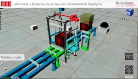 Fördertechnik Simulation Highlights: Regalbediengerät, Kistenstapler, Palettenstapler 
